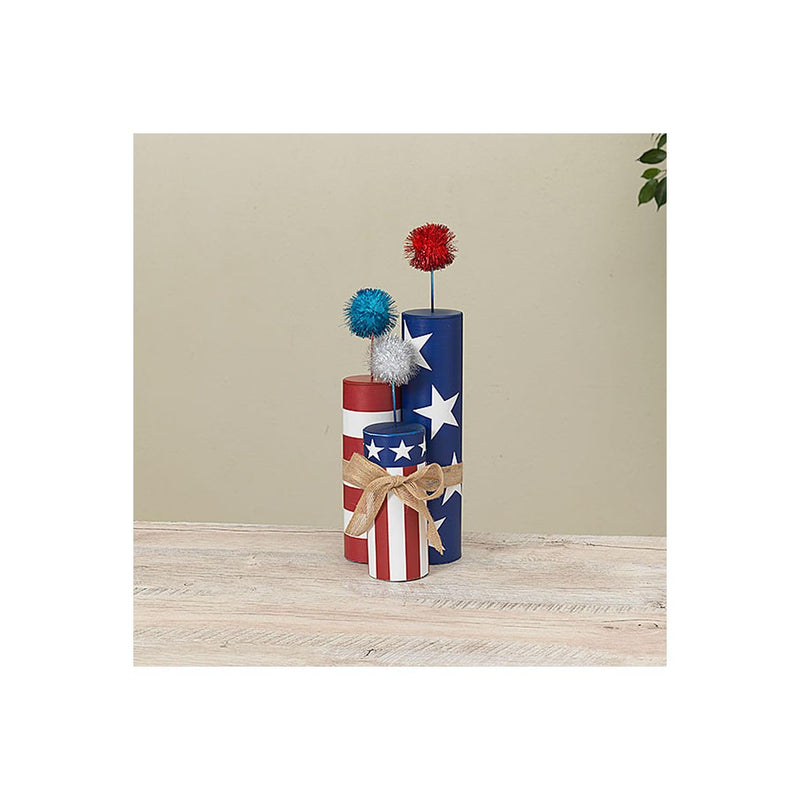 Gerson Company 14.9" H Metal Americana Firework Decoration