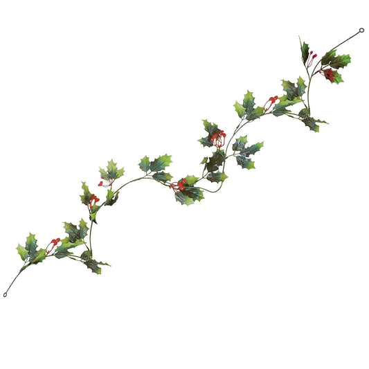 Beistle Holly & Berry Garland, 6'