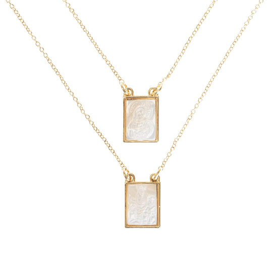 Roman Infinity Scapular Layered Gold Tone 26 inch Zinc Metal Multi Tiered Necklace