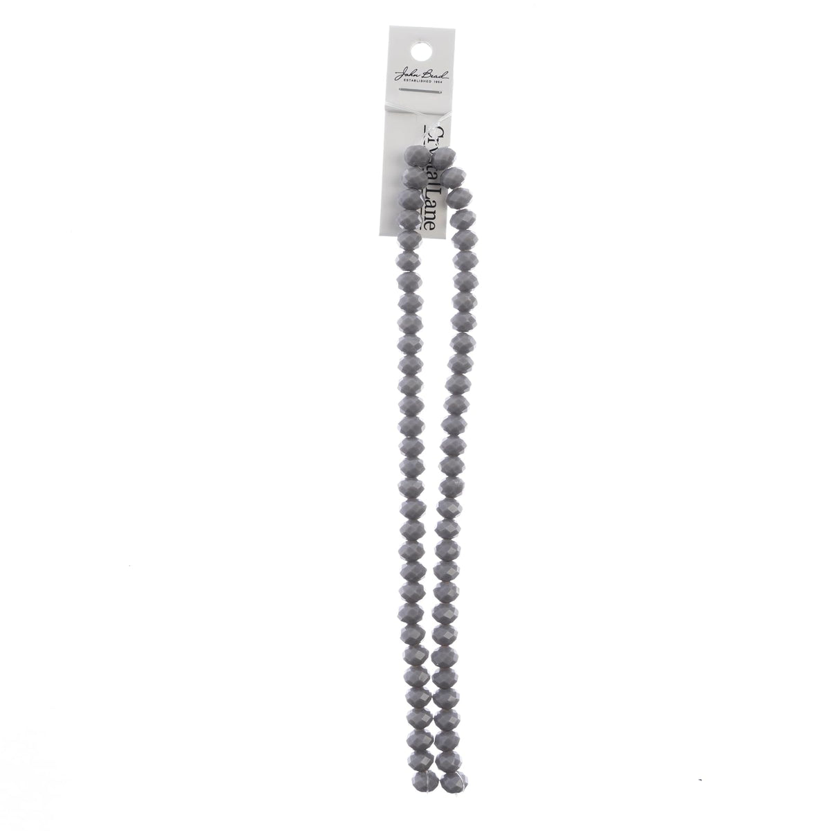 John Bead Craft Bead, 6mm x 8mm, Opaque Grey