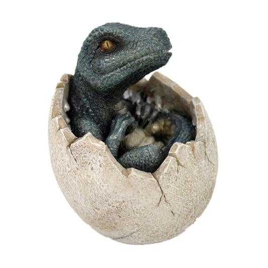 Pacific Trading Jurassic Era Predator Green Velociraptor Dinosaur Prehistoric Egg Hatchling Collectible  Figurine Statue