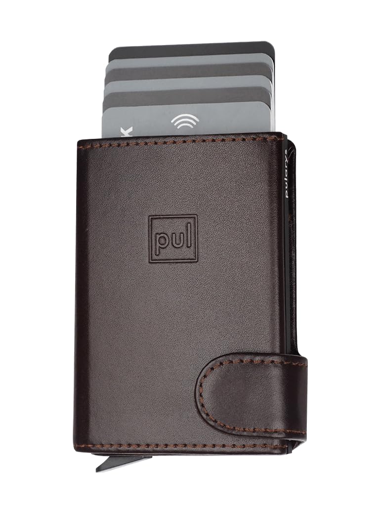 PULARYS OXFORD Mini Wallet - Credit Card Holder - Made of Italian Leather - RFID blocking - Space for up to 9 Cards - One Compartment - Front Pocket Wallet - For Men and Women - Classic