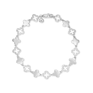 DEVATA Bracelet, M/7.5 inch, Silver 925/Clover Chain CRK8835CL