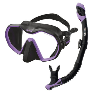 SEAC Snorkeling Set, One Size, Black/Lilac