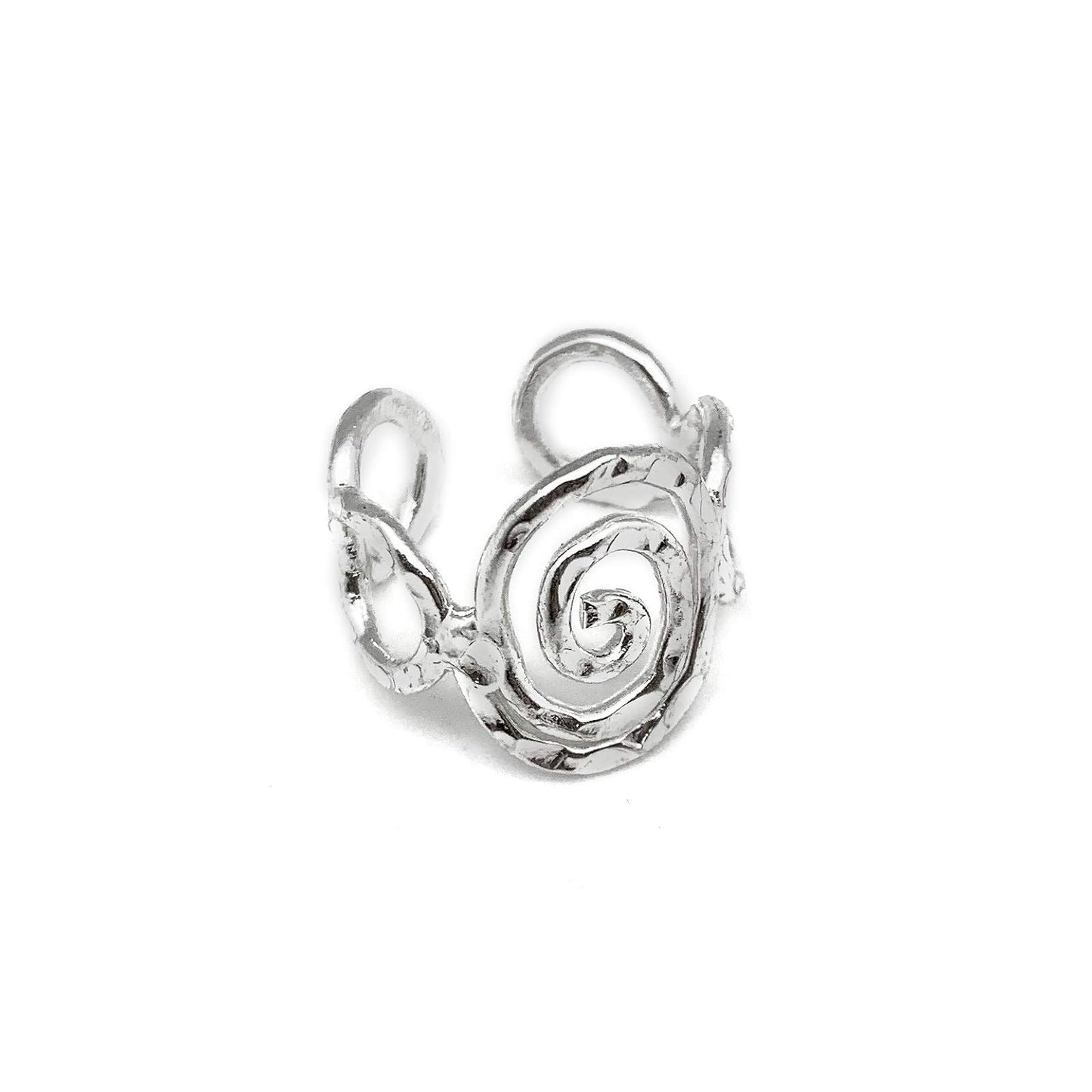Anju Silver Plated Swirl Hena Adjustable Ring