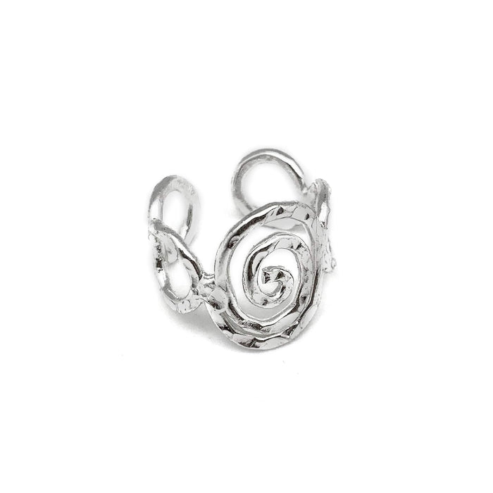 Anju Silver Plated Swirl Hena Adjustable Ring