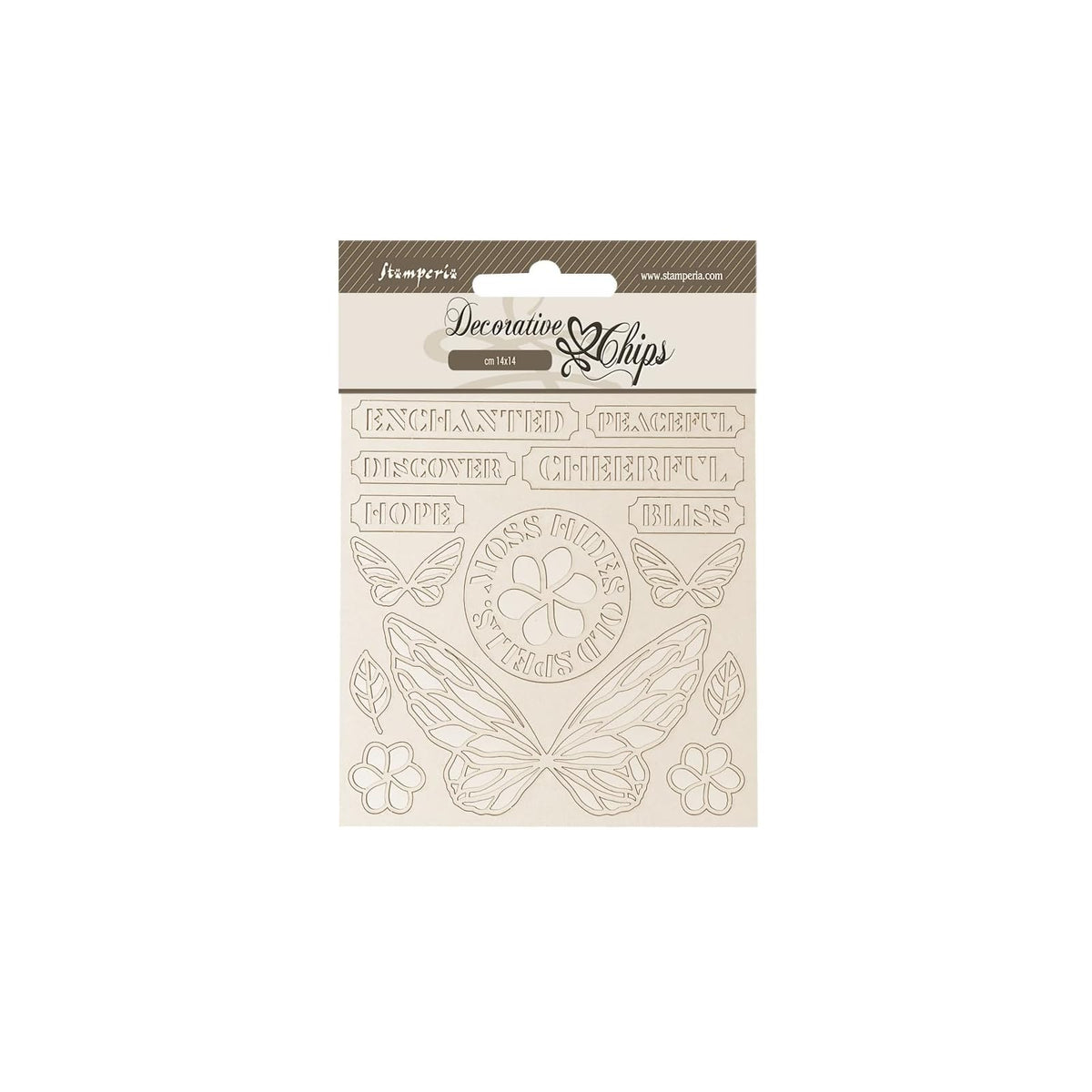 Stamperia Art And Craft Supply, 14x14cm, Decorative Chips Butterfly