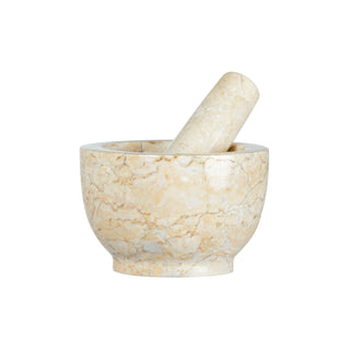 Cilio Mortar And Pestle Set, 4-Inch, Cream