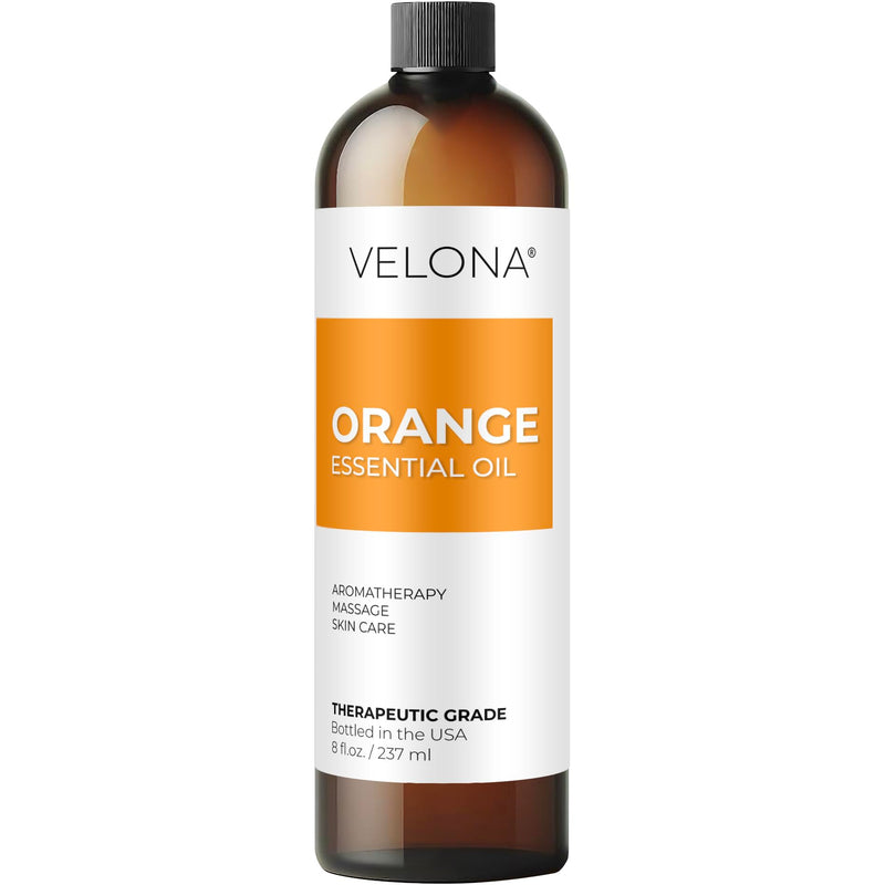 Orange Essential Oil by Velona - 8 oz | Therapeutic Grade for Aromatherapy Diffuser Undiluted