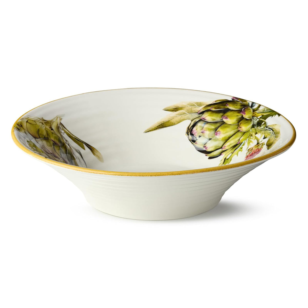 Certified International Dishware Bowl, 13 inches, Purple;White;Green;Beige