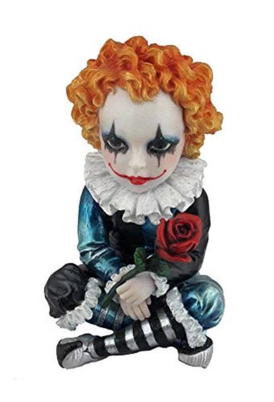 Unicorn Studio US 4.75 Inch Poly Stone Cosplay Kids Jester Holding A Rose Figurine