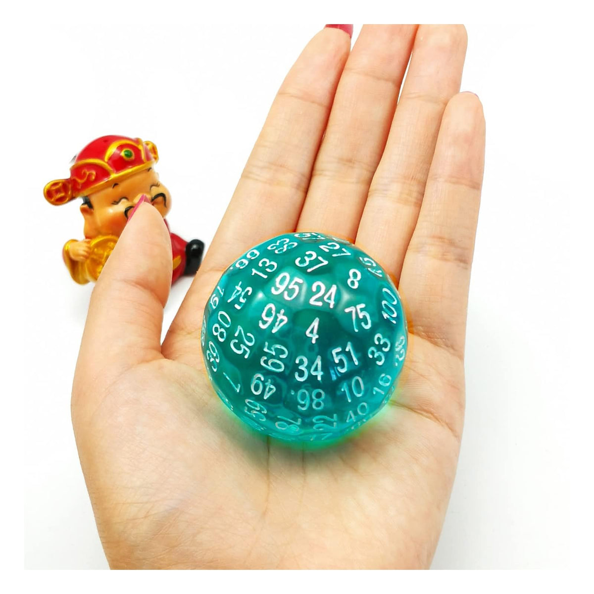 BESCON DICE Game Dice, 45mm, Translucent Teal D100