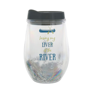 Pavilion Gift Company Drinking Cup, 12 Ounces, Blue, green, and silver