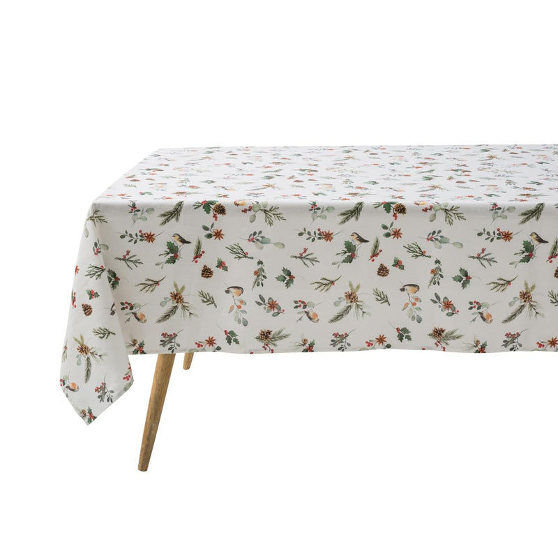 Coucke Printed Table Cloth,Christmas Magic, 70-Inches by 118-Inches, 54% Cotton 46% Linen