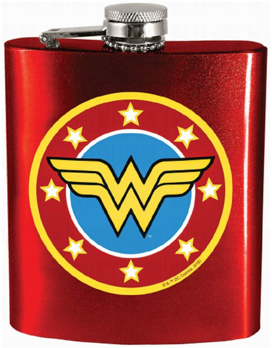 Spoontiques 15640 Wonder Woman Hip Flask, 7 ounces, Red