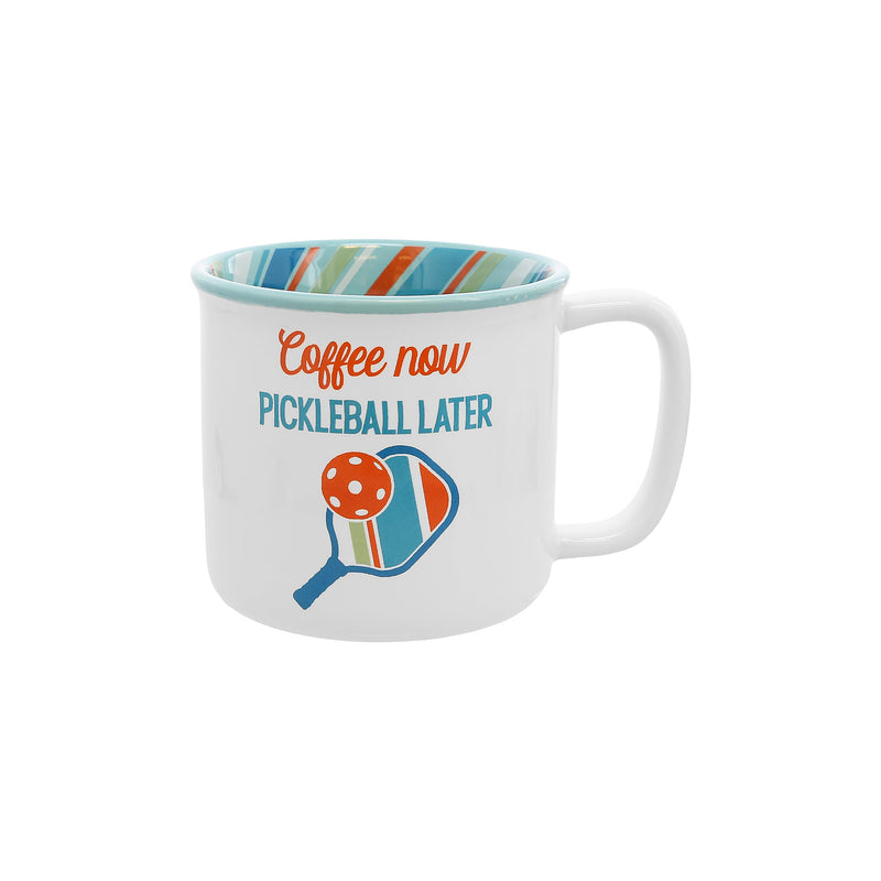 Pavilion – Coffee Now Pickleball Later – 18 oz Tea Cup Mug Sport Funny Novelty Gift