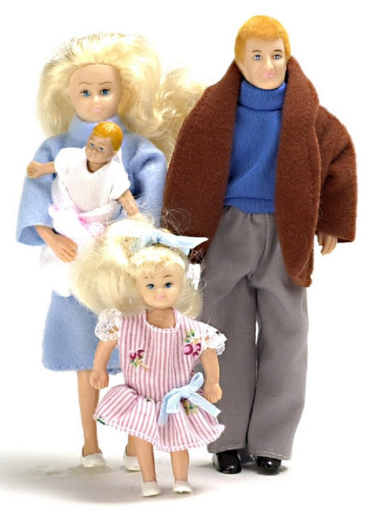 Aztec Imports Dollhouse Miniature 1:12 Scale Modern Family of 4 People Mum Dad Girl Baby