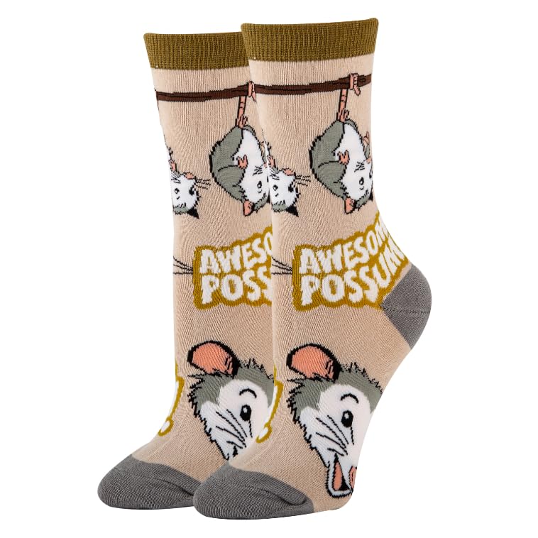 Oooh Yeah Women's Novelty Crew Socks (Anything is Possumble)