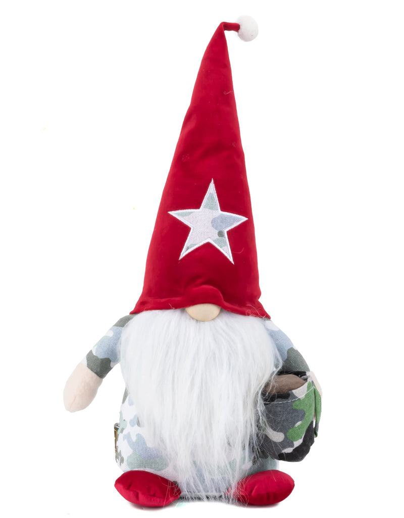 US Army Gnome - Military Gnome Stuffed Plush Shelf Figurine - Military Decor for Army Wives - Farmhouse Kitchen Gnome Decorations for Home & Office - Indoor Gnome Decor (US Army Gnome With Mug)