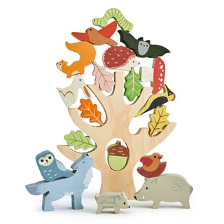 Tender Leaf Toys - Stacking Forest - Wooden Animal Balancing Game for Children and Toddlers for Ages 18m+