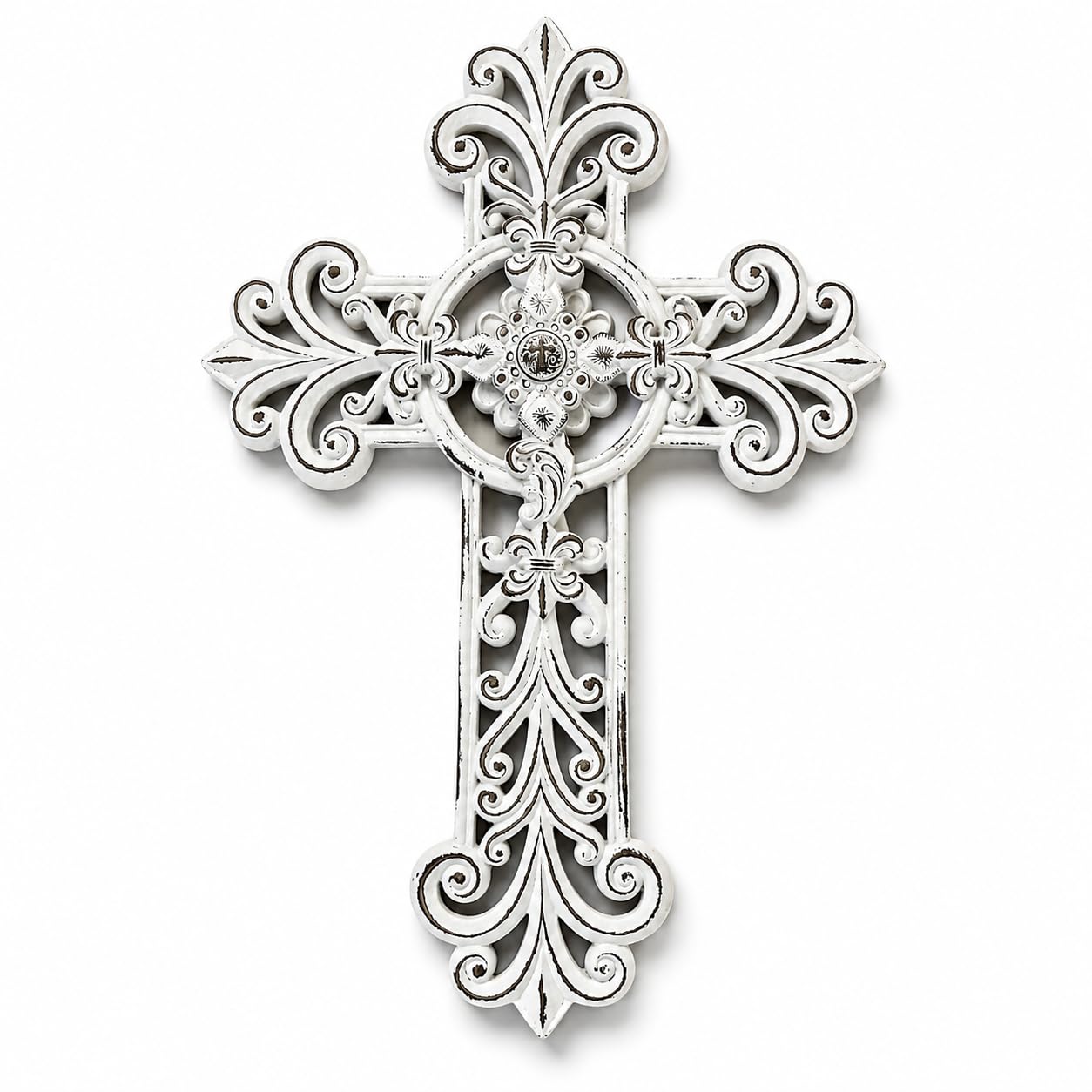 Comfy Hour 12 Inch Cross Wall Decor, White Wall Cross