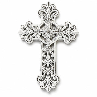 Comfy Hour 12 Inch Cross Wall Decor, White Wall Cross