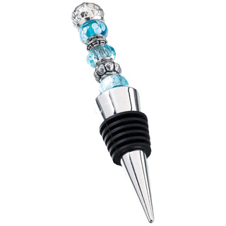 Lillian Rose Bottle Stopper, 4.5", Aqua