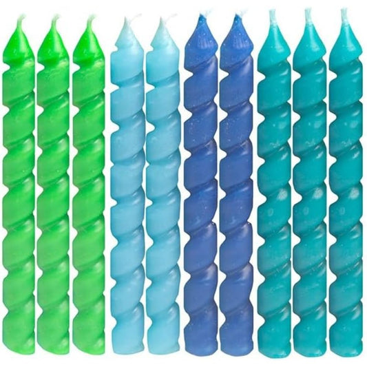 Unique Industries Unique Blue & Green Spiral Birthday Candles, 10 Ct.