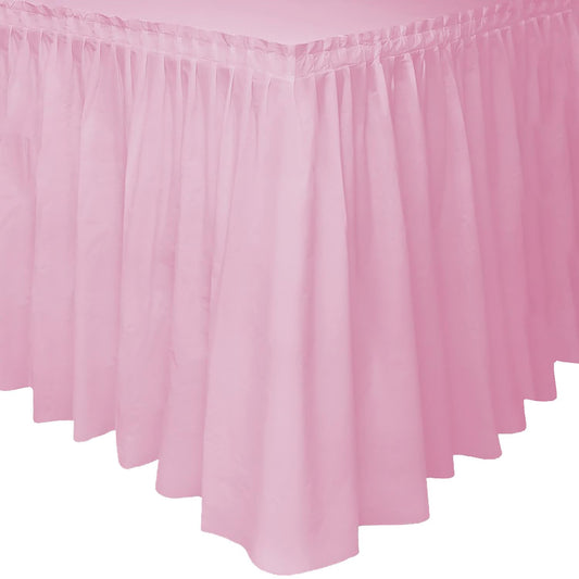 Unique Industries Light Pink Plastic Table Skirt, 29" x 14 ft.