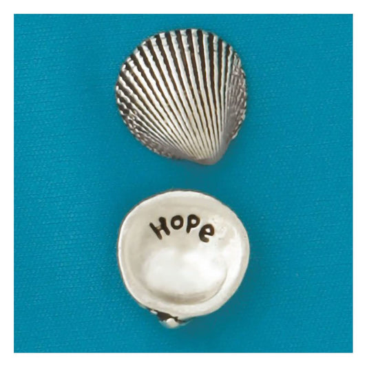 Basic Spirit Pocket Token Coin - Hope Small Spirit Shell - Handcrafted Pewter, Love Gift for Beach Ocean Coastal Lover Coin Collecting