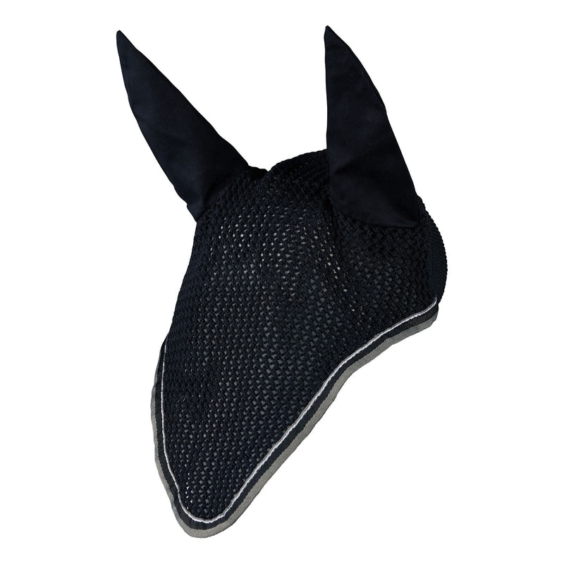 HORZE Adepto Cotton Crochet Insect and Fly Protection Horse Ear Net with Cotton Ear Covers - Dark Navy - Horse