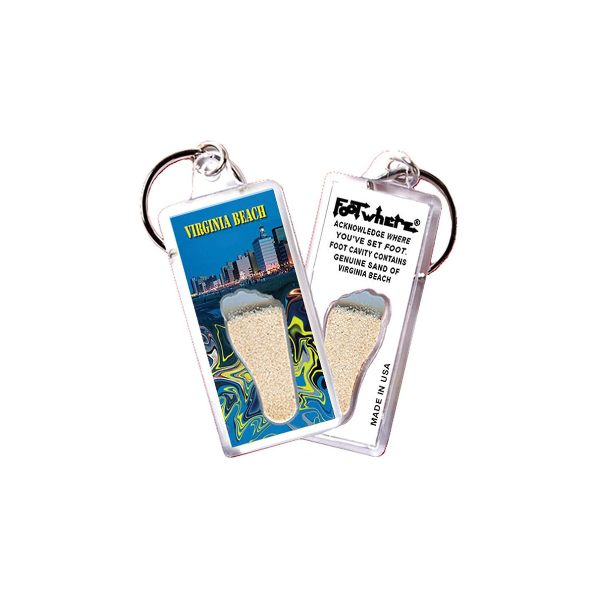 FootWhere Keychain, Small, Vb102 - Pm Oceanfront