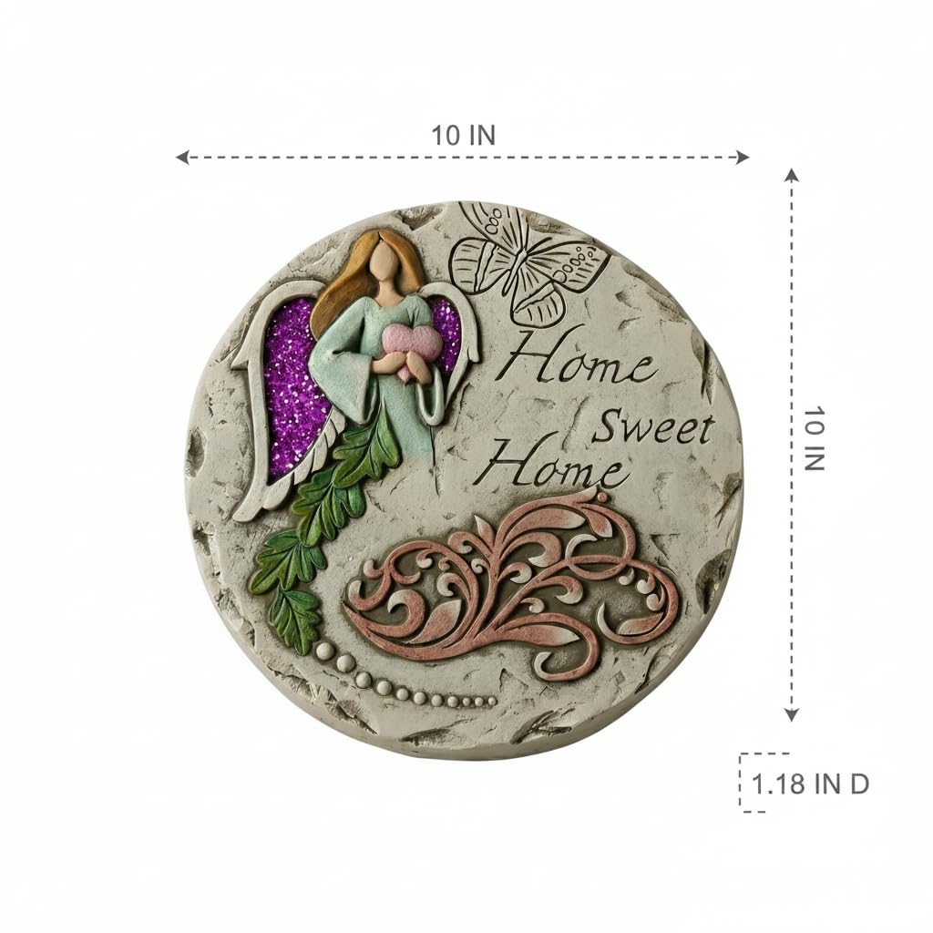 Comfy Hour 10" Angel Home Sweet Home Garden Stepping Stone