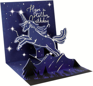 Up With Paper Pop-Up Treasures Light-Up Greeting Card - Unicorn Constellation