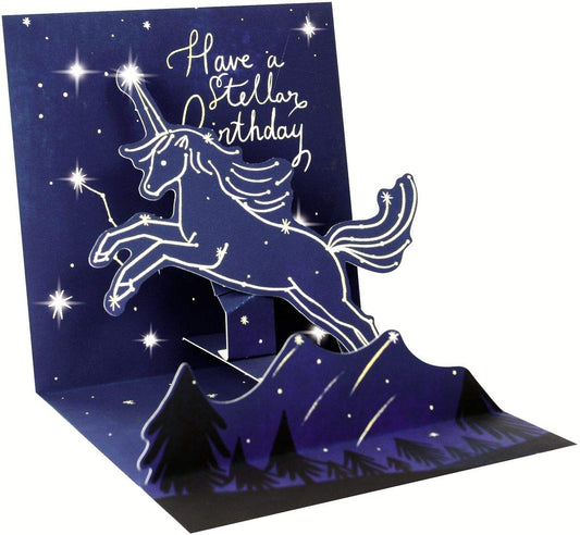 Up With Paper Pop-Up Treasures Light-Up Greeting Card - Unicorn Constellation