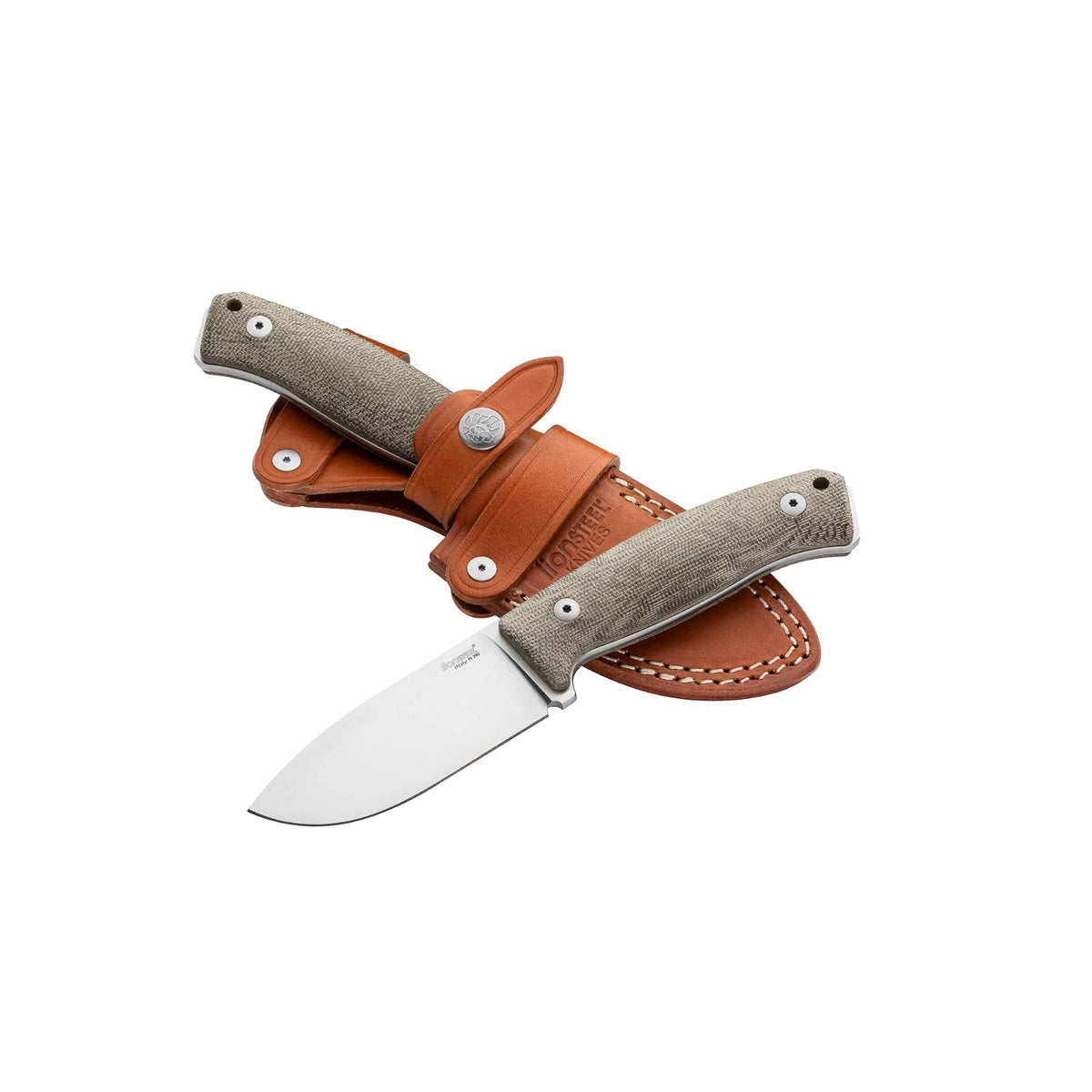 LionSteel Knife, 3.5", Green Micarta