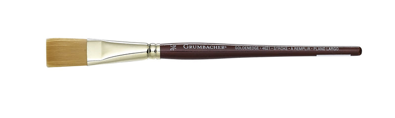 Grumbacher Goldenedge Golden Toray Stroke Watercolor Brush, Synthetic Bristles, Size 3/4" (4621.075)