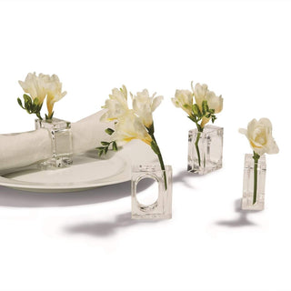 Two's Company Napkin Ring, Clear, Modern