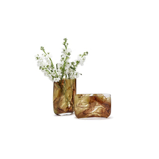 Two's Company Vase, Amber Brown, Modern