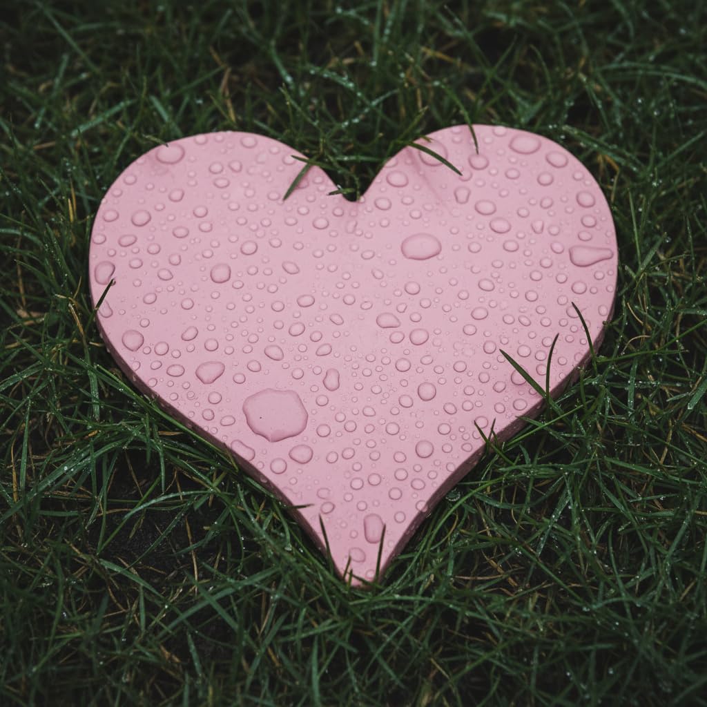 Comfy Hour Rustic Style Outdoor Collection Cast Iron Garden Stepping Stone - Heart, Pink
