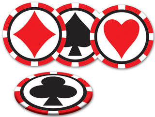 Beistle Casino Night Drink Coasters, Red and Black