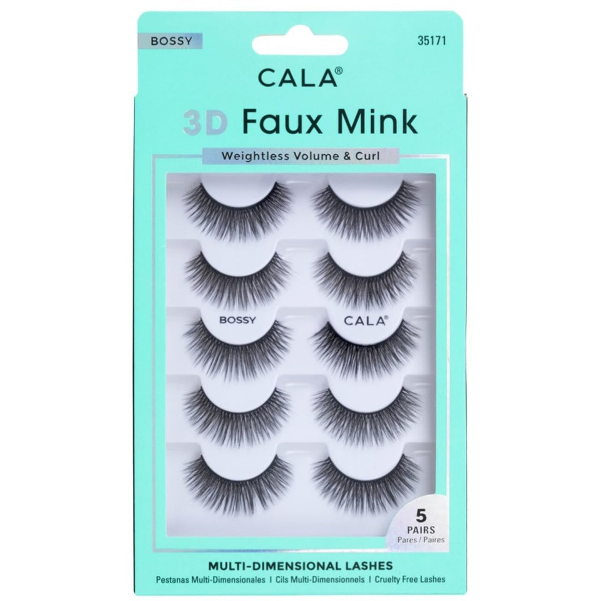 Cala False Eyelash, 5 pair (Pack of 1), BOSSY