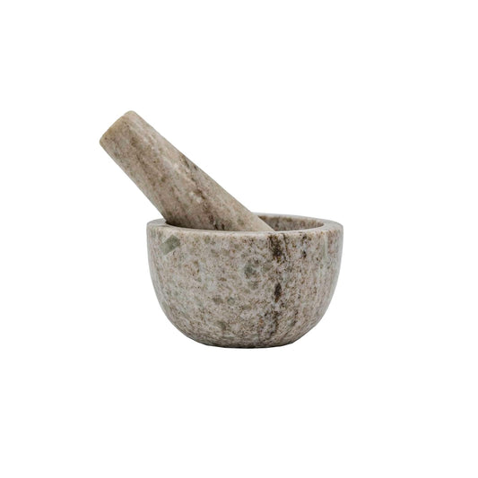 Foreside Home and Garden Mortar And Pestle Set, beige