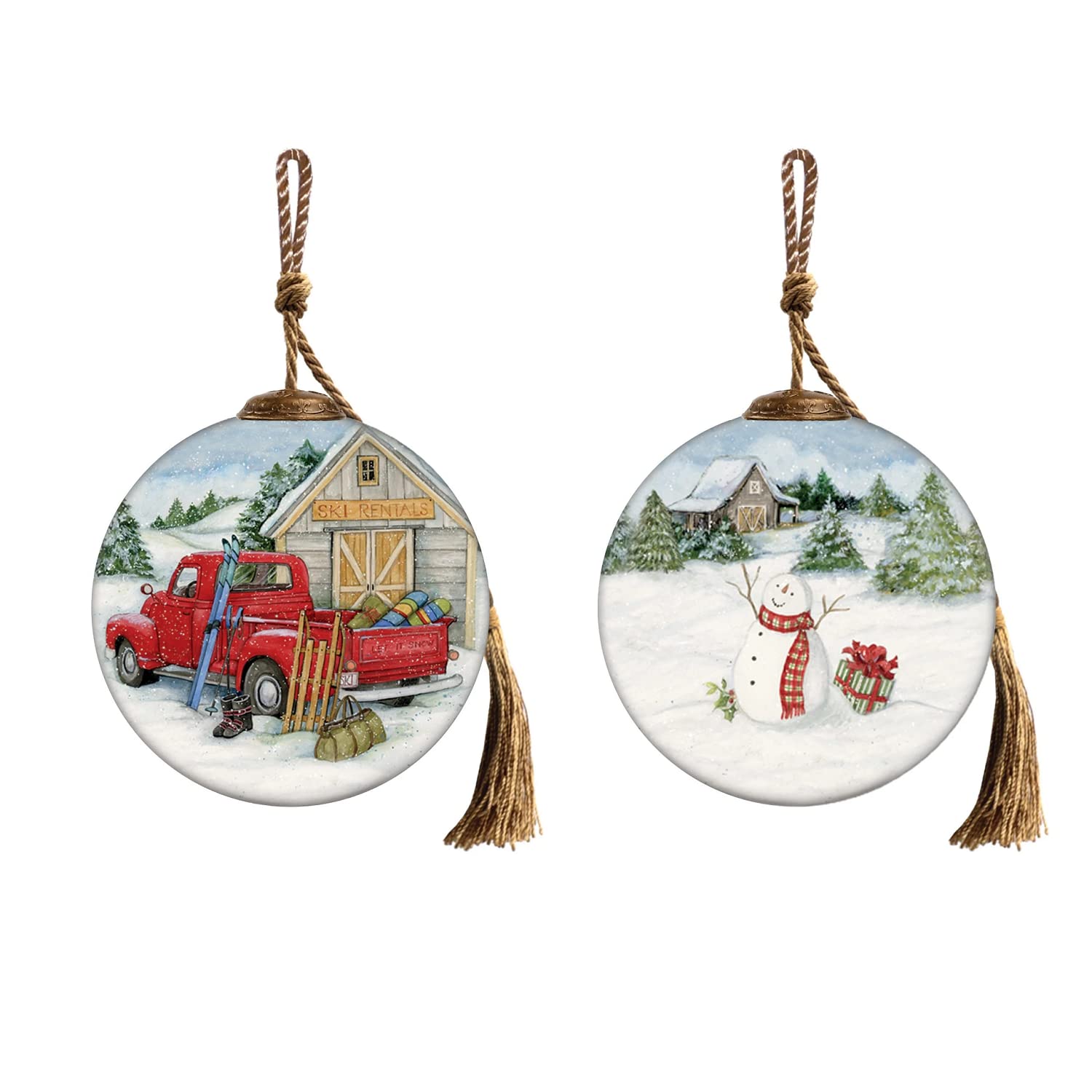 Inner Beauty 2011072 Ski Rental Ornament, Glass