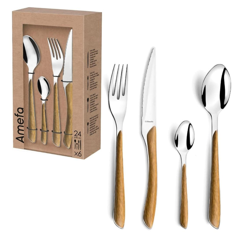 ECLAT natural clear wooden effect 24pc Set