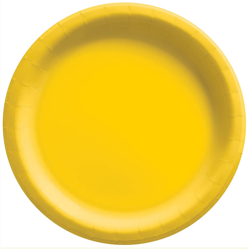 Amscan 64016.09 Round Paper Plates Party Supply Pack of 20, 6 3/4", Yellow Sunshine