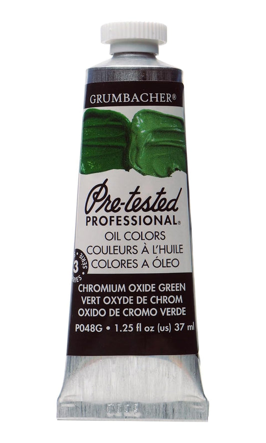 Grumbacher Pre-Tested Oil Paint, 37ml/1.25 Ounce, Chrome Oxide Green (Opaque) (P048G)