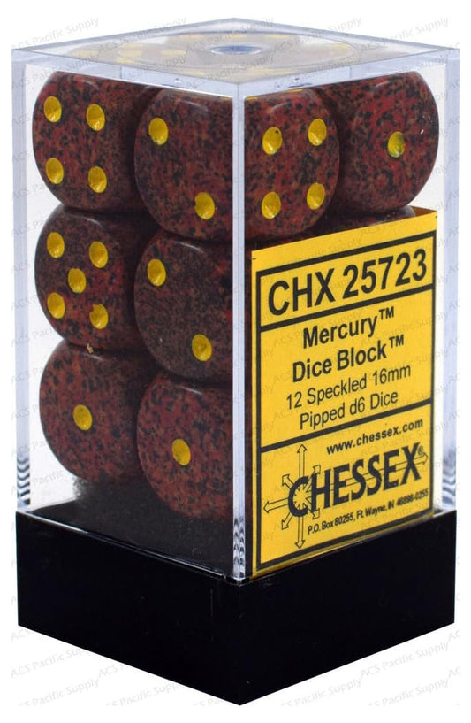 Chessex 25723 Speckled 16mm d6 Mercury Dice Block