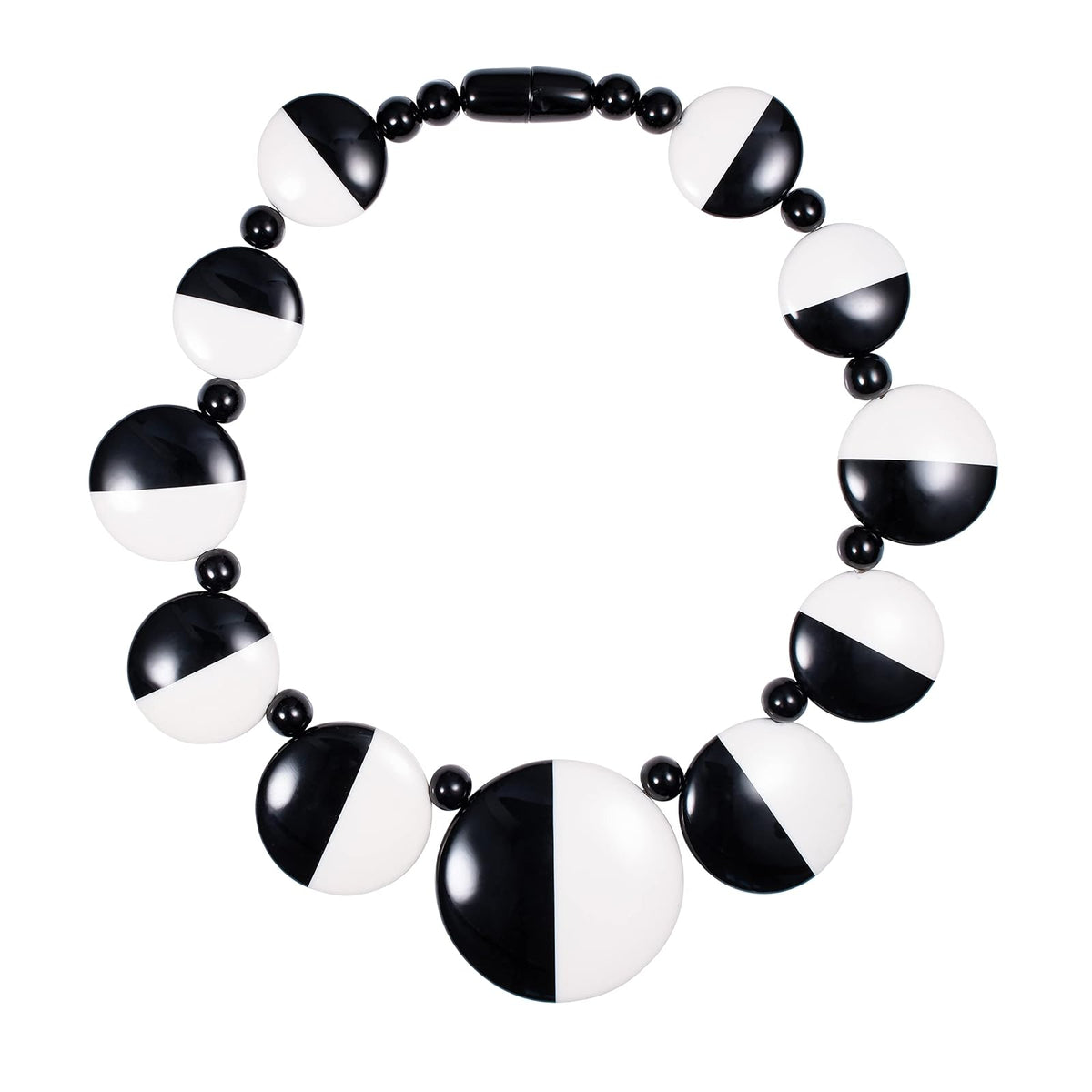 ZAVANA Necklace, 45 cm, Black/White