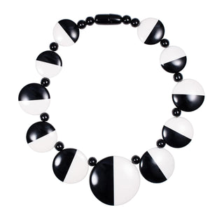 ZAVANA Necklace, 45 cm, Black/White